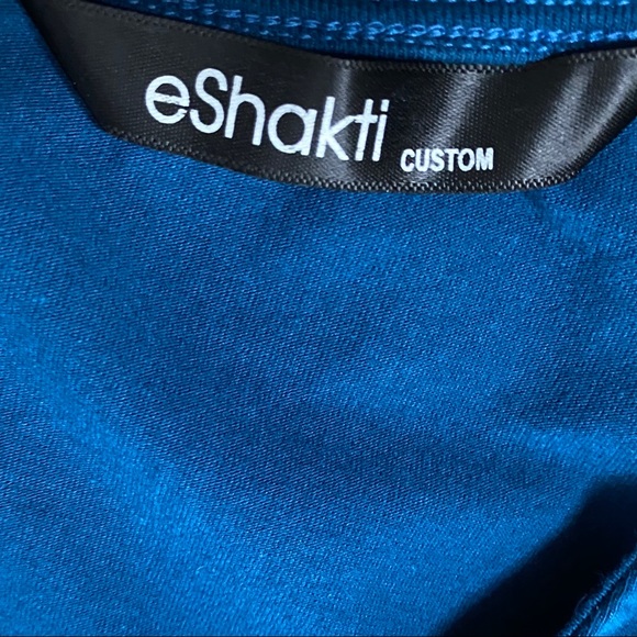 eShakti Black Blue Fit n Flare Sparrow Dress - Picture 8 of 9